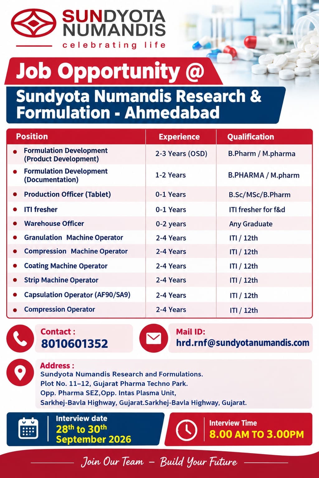 SUNDYOTA NUMANDIS Hiring Poster