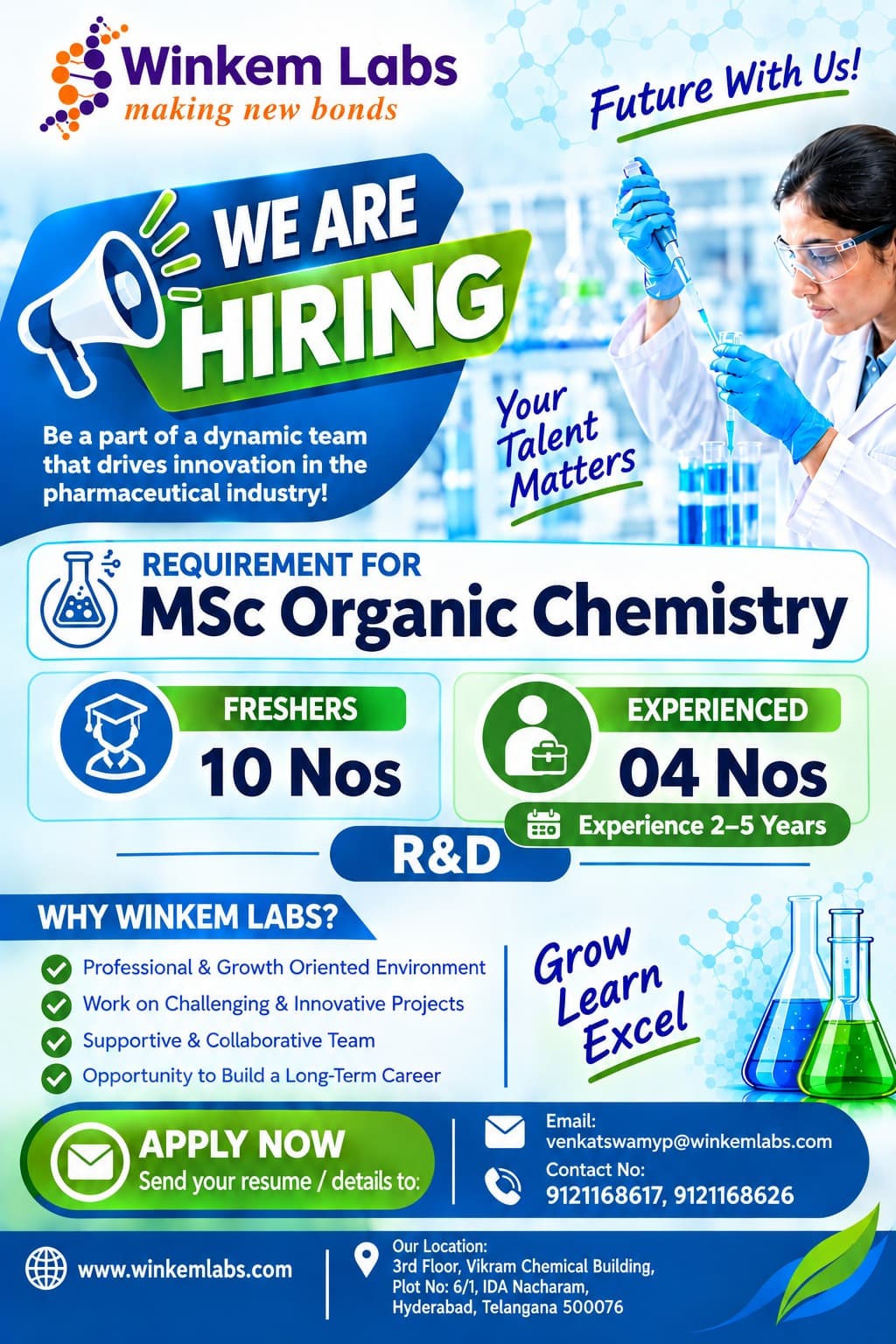 WINKEM LABS Hiring Poster