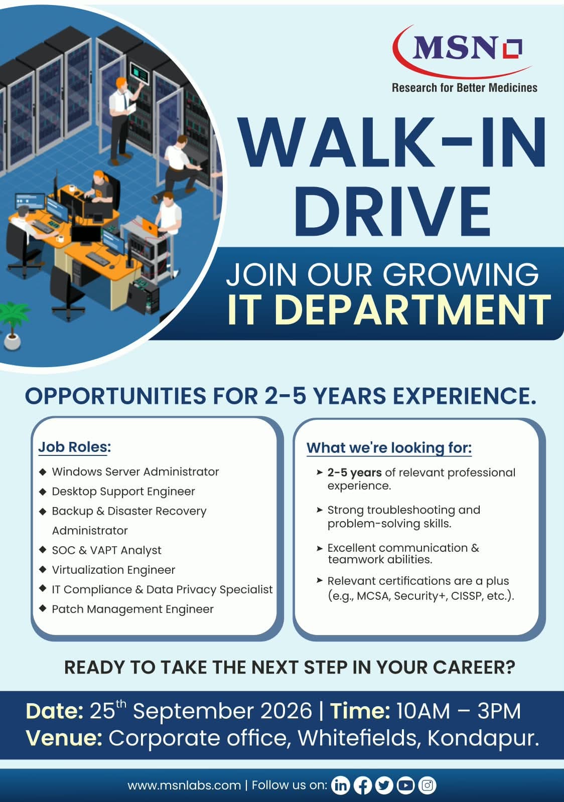 MSN Labs Hiring Poster